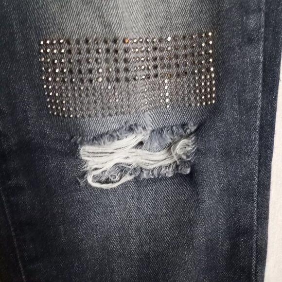 Juicy Couture Distressed Women's Stone Wash Embellished Denim Jeans Size 6 - Picture 8 of 11